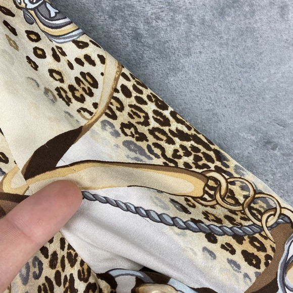 Vtg Y2K Cache Shirt Womens 10 Silk Satin Chain Equestrian Mob Wife Gold Snaps - Picture 6 of 14